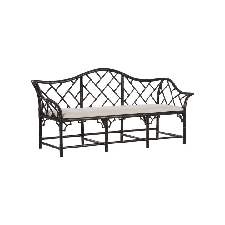 Chippendale Bamboo Settee - Cracked Pepper