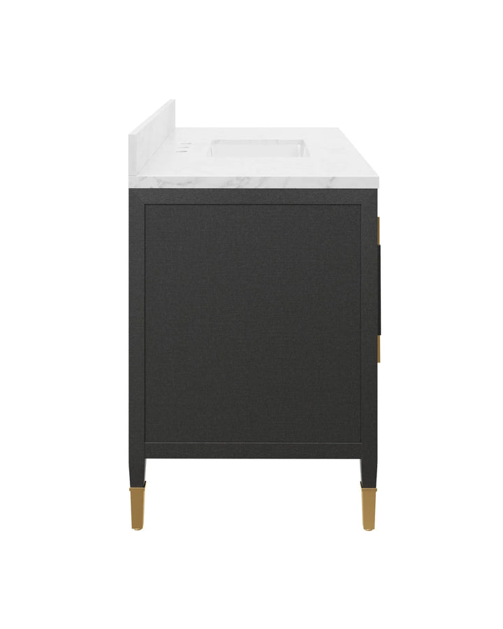 Verona 48" Black Vanity with Rectangular Undermount Sink
