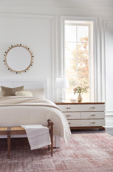 Tristan 6-Drawer - Sand White with  Sesame Finish Oak Veneer