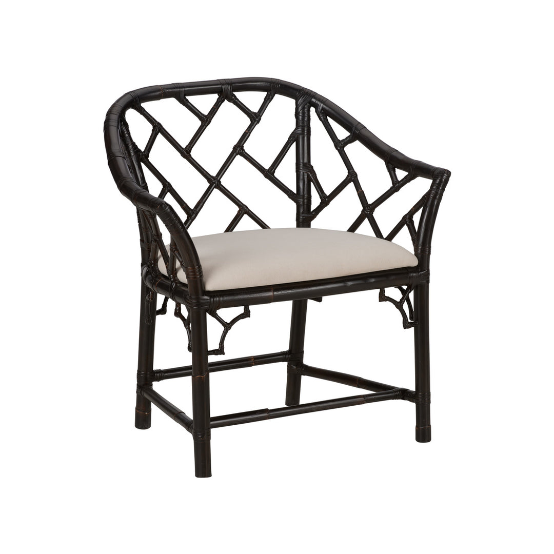 Chippendale Bamboo Arm Chair - Cracked Pepper