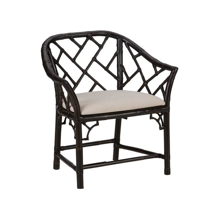 Chippendale Bamboo Arm Chair - Cracked Pepper
