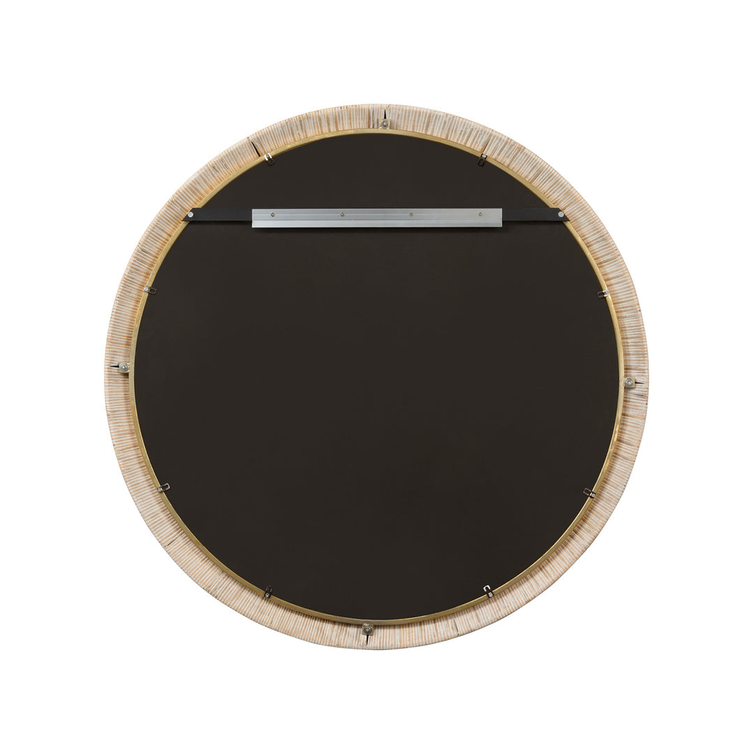 Raffia Frame Round Mirror