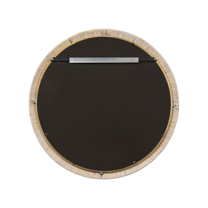 Raffia Frame Round Mirror