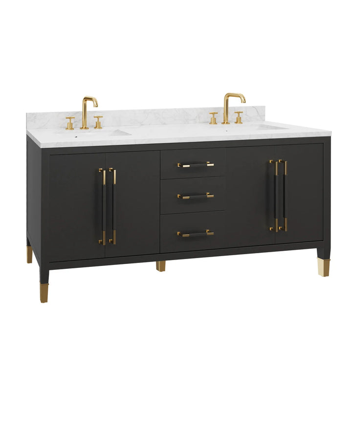 Verona 72" Black Vanity with Rectangular Undermount Sink