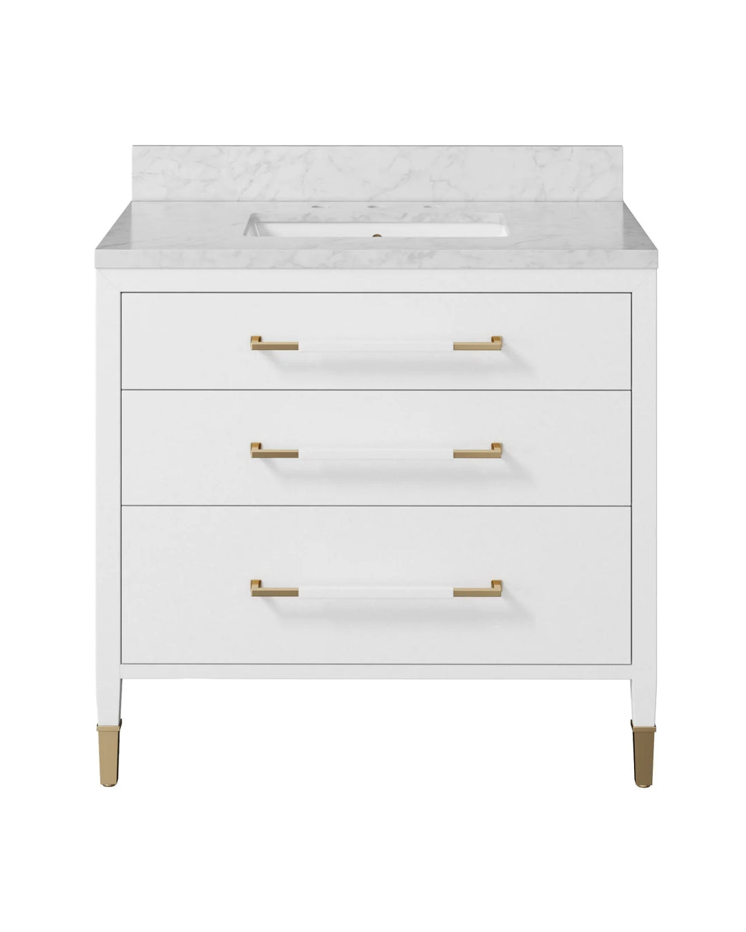 Verona 36" White Vanity with Rectangular Undermount Sink