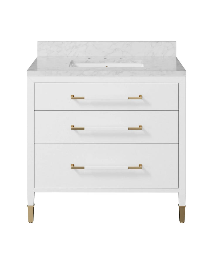 Verona 36" White Vanity with Rectangular Undermount Sink