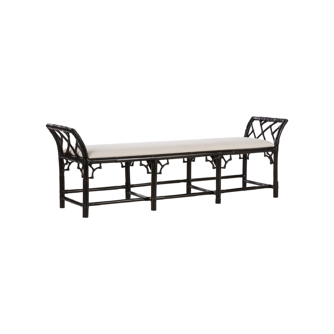 Chippendale Bamboo Regency Bench - Cracked Pepper