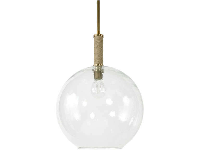 Bronson Glass Pendant Large Globe -  Brass