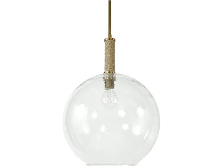 Bronson Glass Pendant Large Globe -  Brass