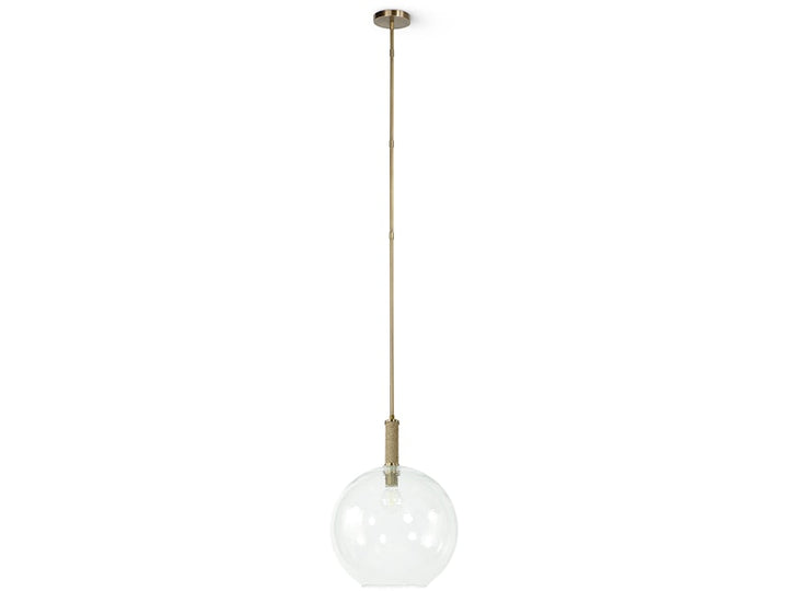 Bronson Glass Pendant Large Globe -  Brass