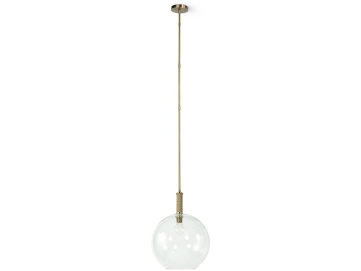 Bronson Glass Pendant Large Globe -  Brass