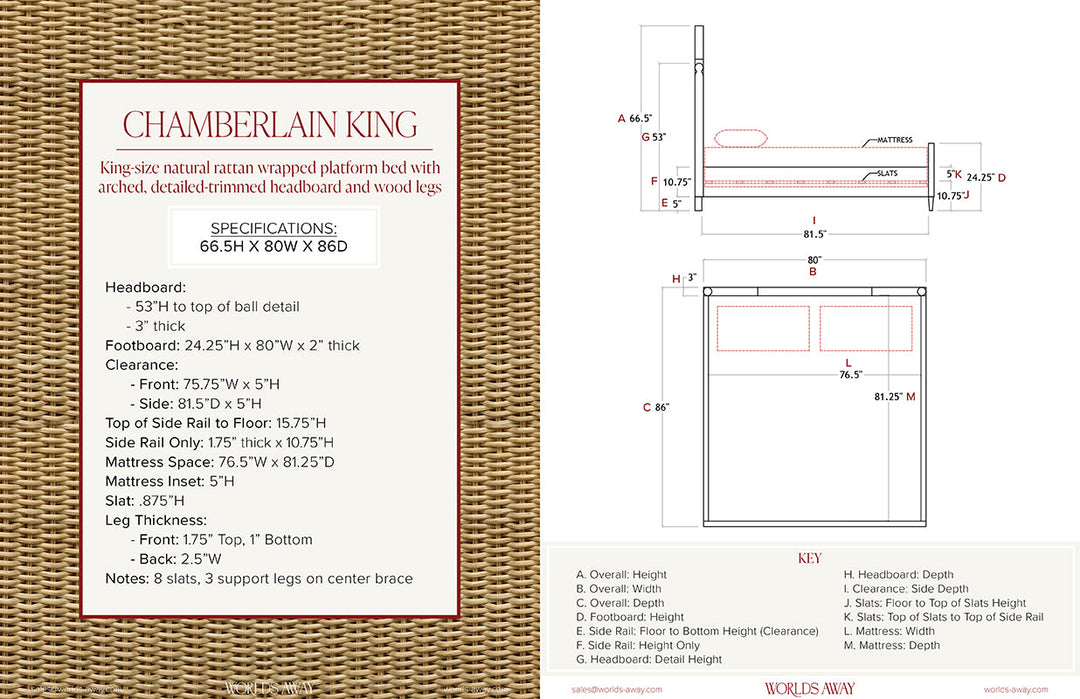 Chamberlain Rattan King Bed