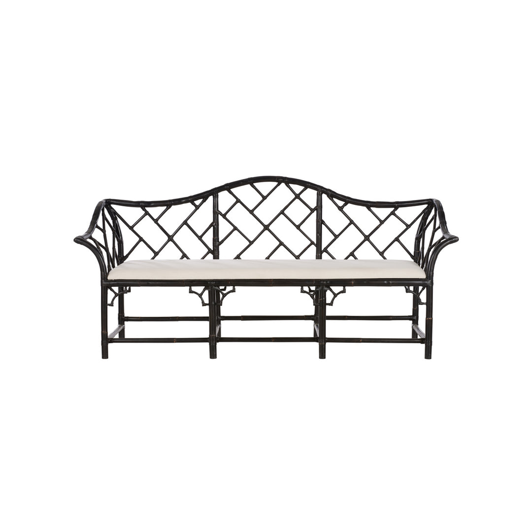 Chippendale Bamboo Settee - Cracked Pepper
