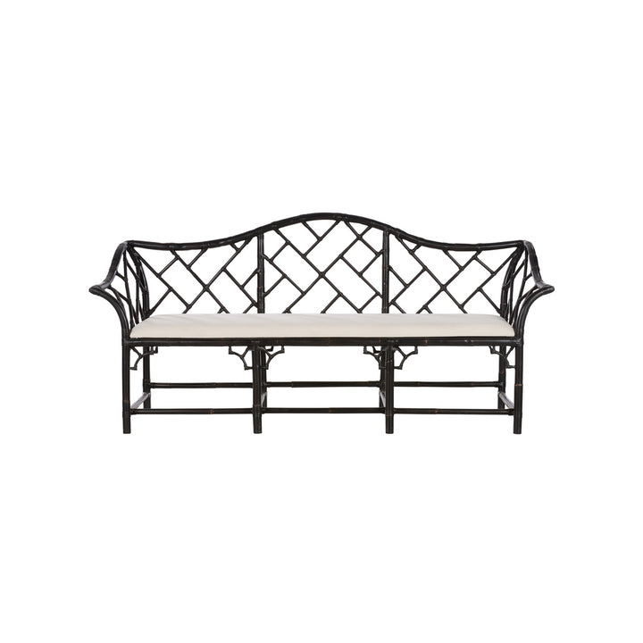 Chippendale Bamboo Settee - Cracked Pepper