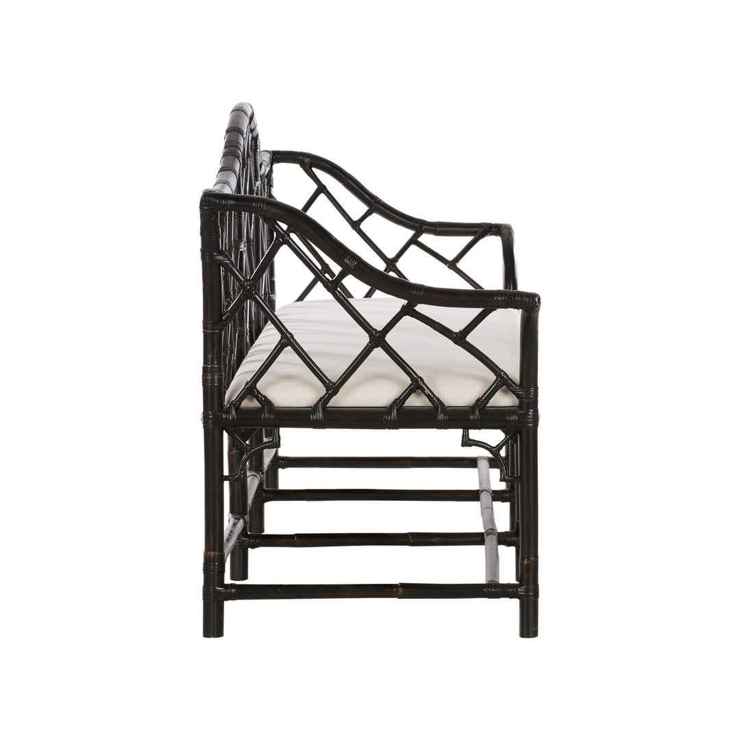 Chippendale Bamboo Settee - Cracked Pepper