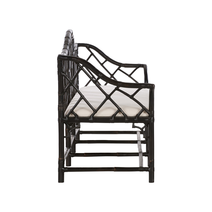 Chippendale Bamboo Settee - Cracked Pepper
