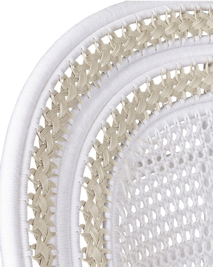 Emanuelle White Armchair, Linho Sand