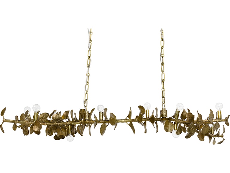 Eucalyptus Leaf Brass Chandelier