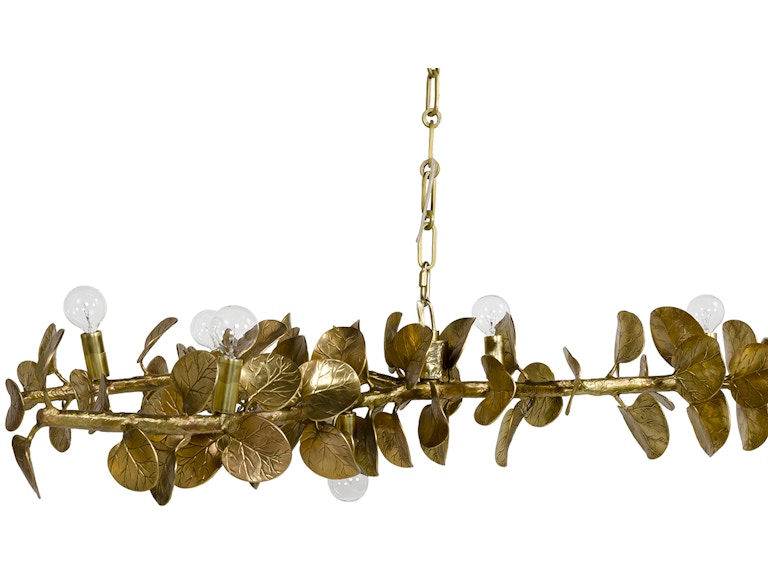 Eucalyptus Leaf Brass Chandelier