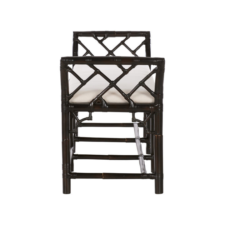 Chippendale Bamboo Regency Bench - Cracked Pepper