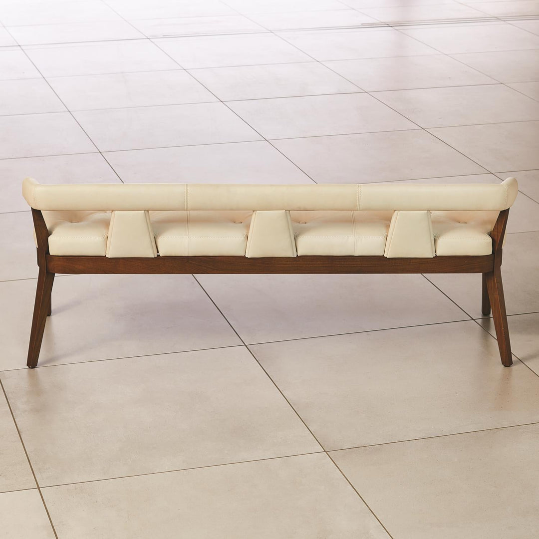Moderno Bench-Ivory Marble Leather