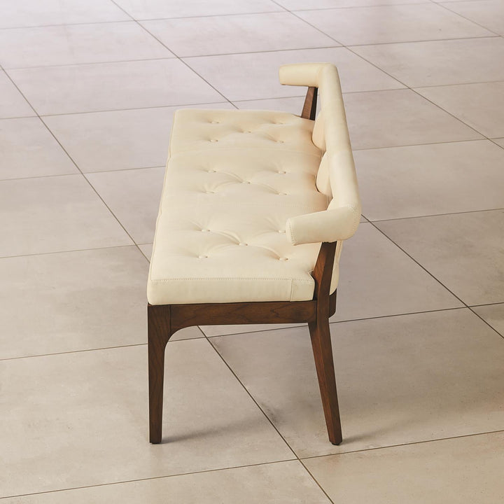 Moderno Bench-Ivory Marble Leather