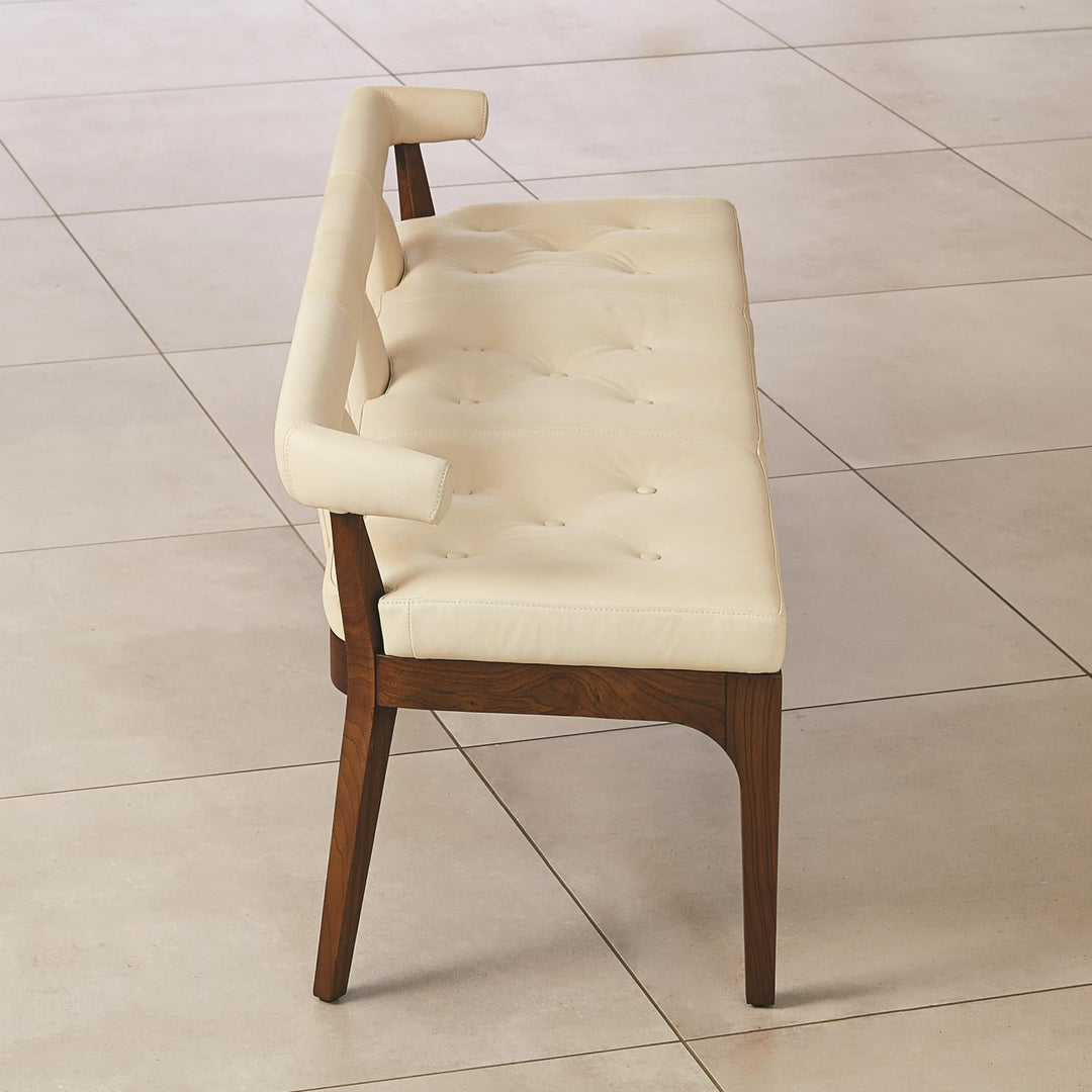 Moderno Bench-Ivory Marble Leather