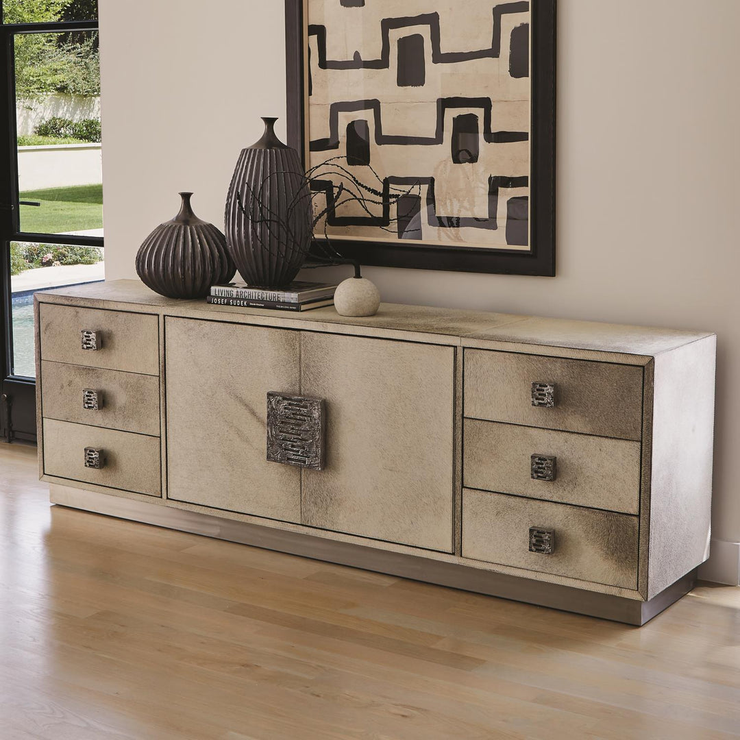 Metro Long Cabinet - Grey Hair-On-Hide