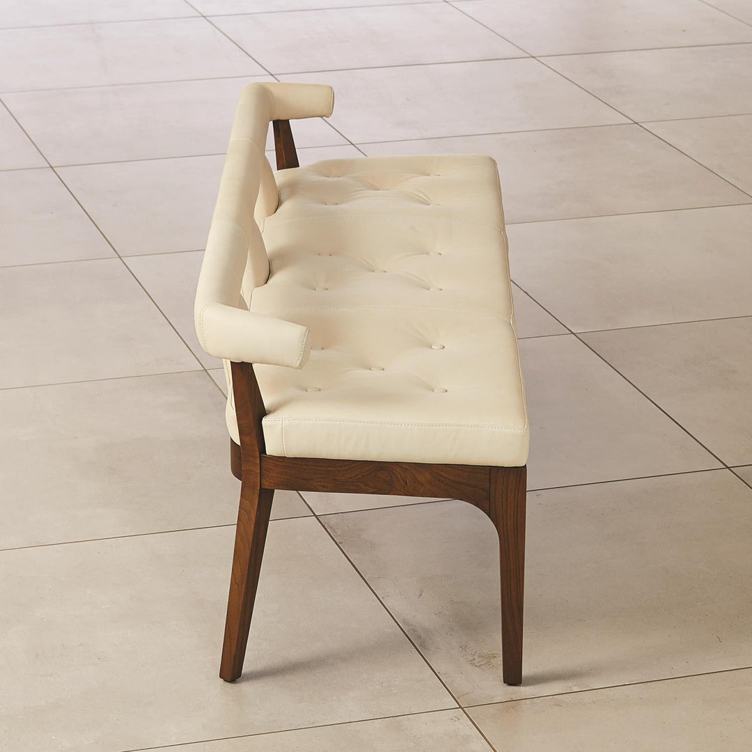 Moderno Bench-Ivory Marble Leather
