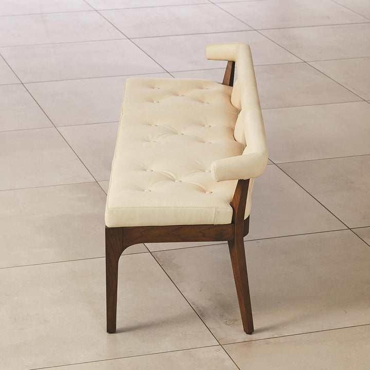 Moderno Bench-Ivory Marble Leather