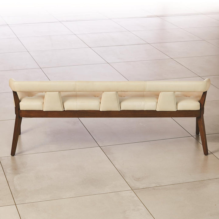 Moderno Bench-Ivory Marble Leather