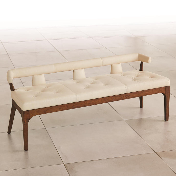 Moderno Bench-Ivory Marble Leather
