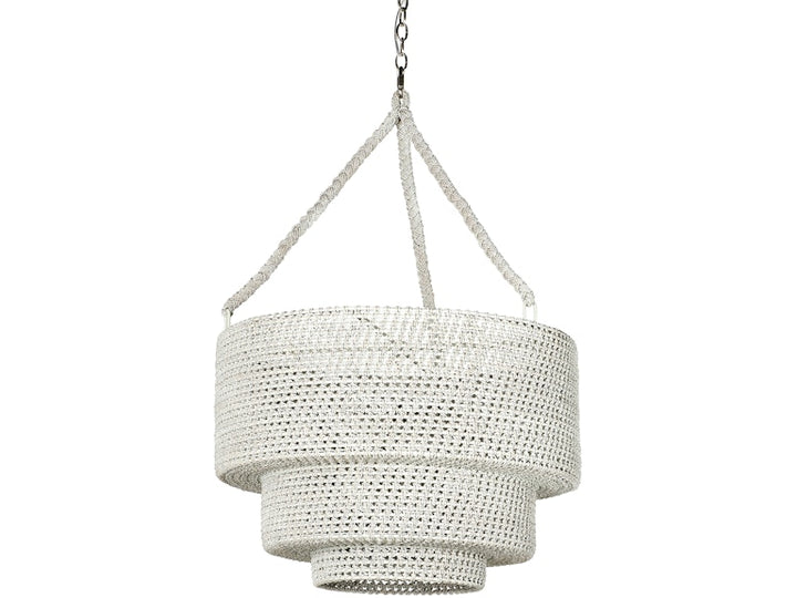 Veranda Woven Pendant - Whitewash