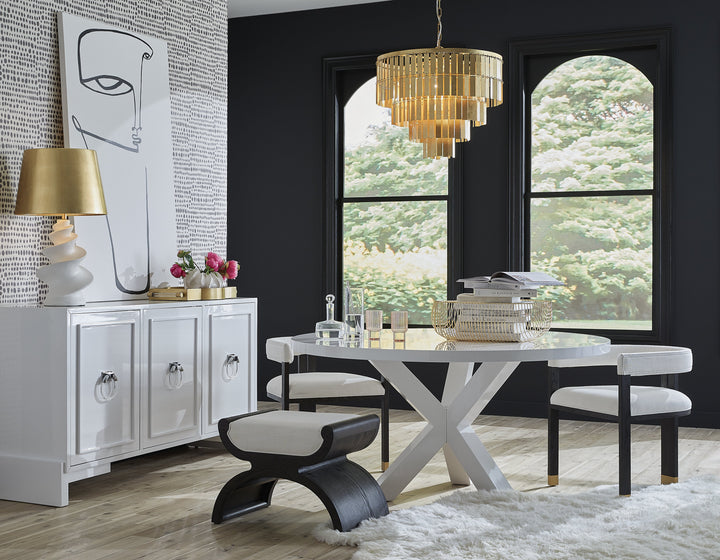 Greer Dining Table - White Lacquer