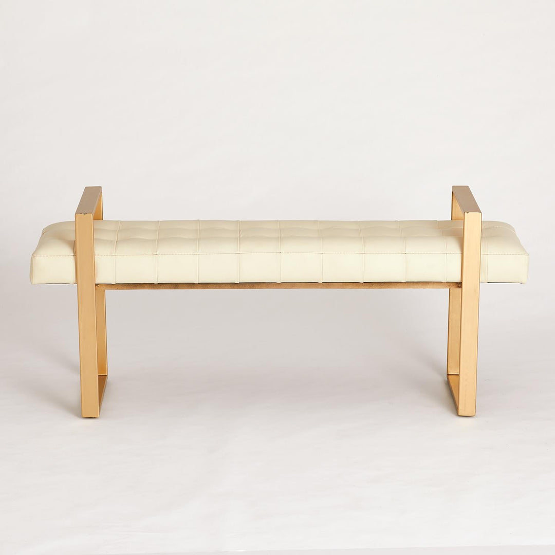 Dakota Bench-Ivory Leather