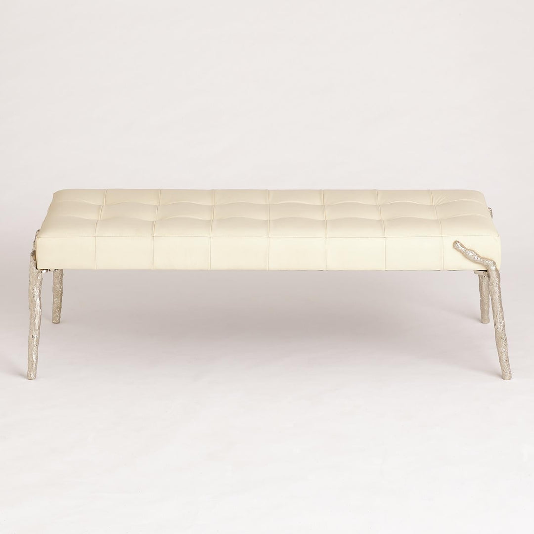 Bristol Branch Bench-Ivory Leather