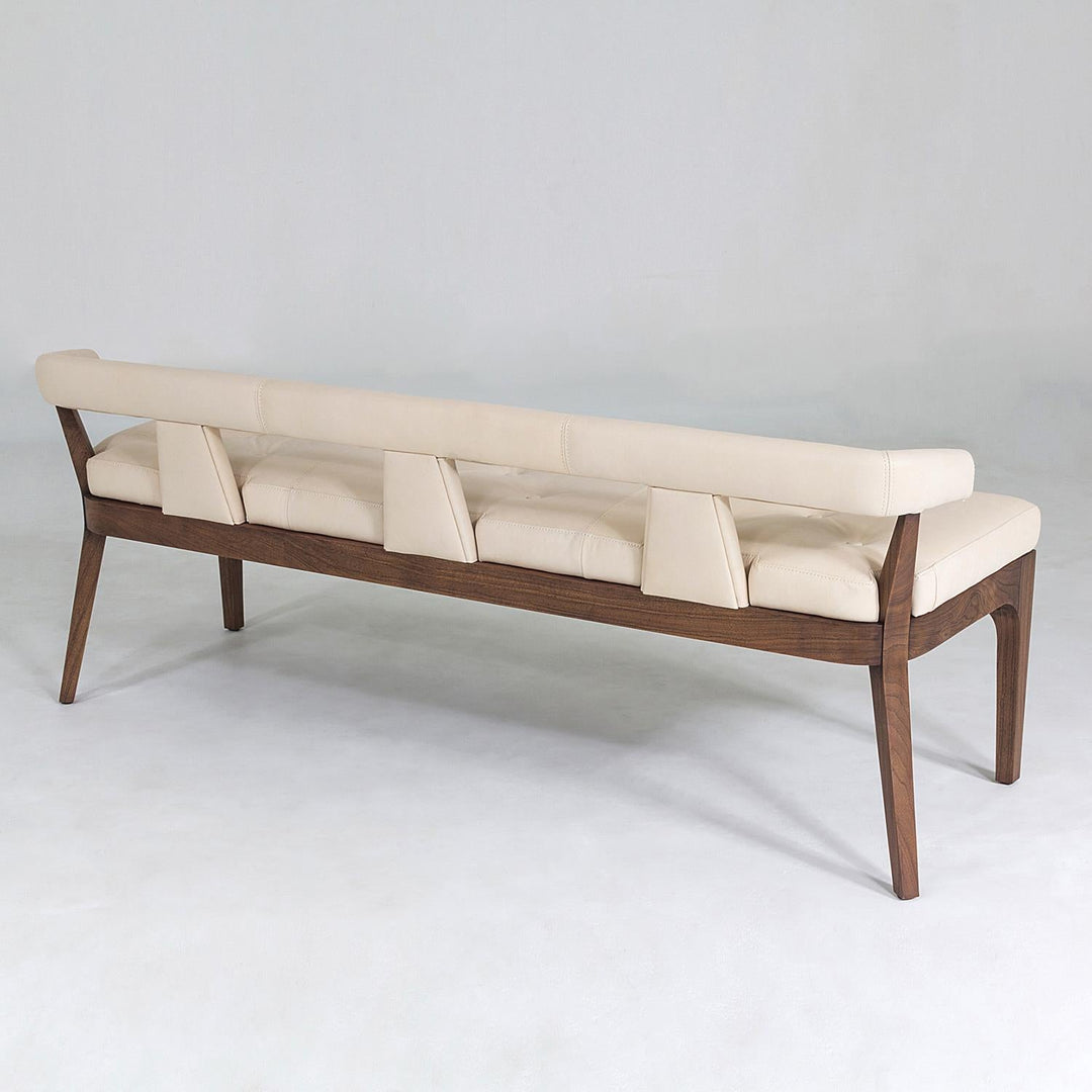 Moderno Bench-Ivory Marble Leather