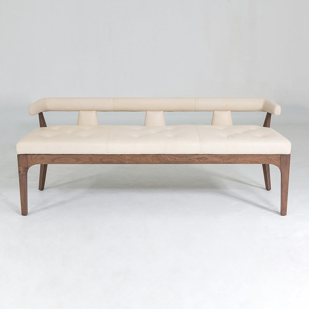 Moderno Bench-Ivory Marble Leather