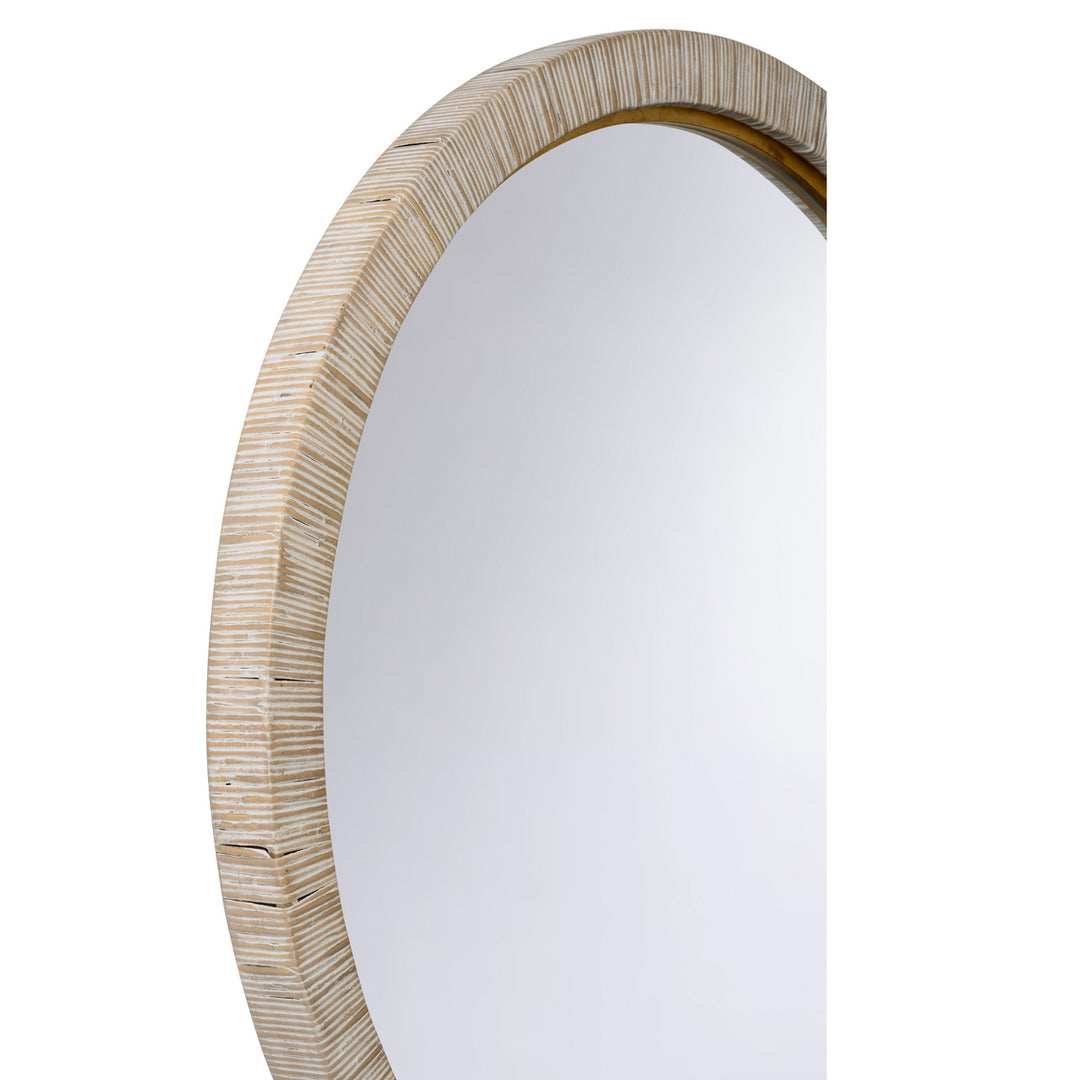 Raffia Frame Round Mirror