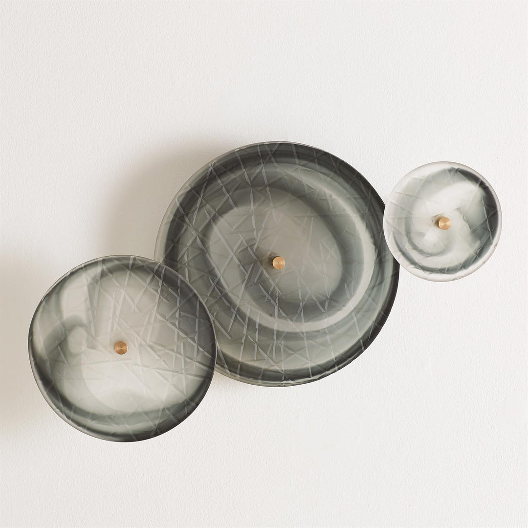 Crosshatched Wall Discs - Grey Swirl