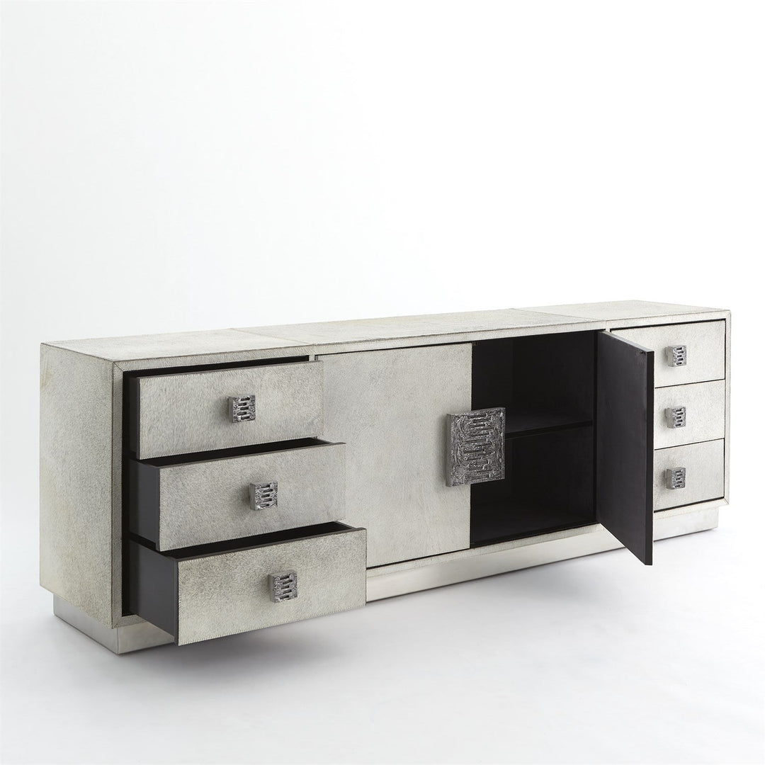 Metro Long Cabinet - Grey Hair-On-Hide