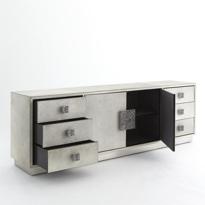 Metro Long Cabinet - Grey Hair-On-Hide