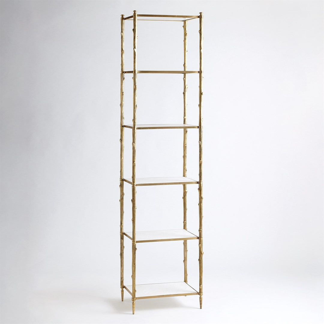 Arbor Etagere - Brass &amp; White Marble
