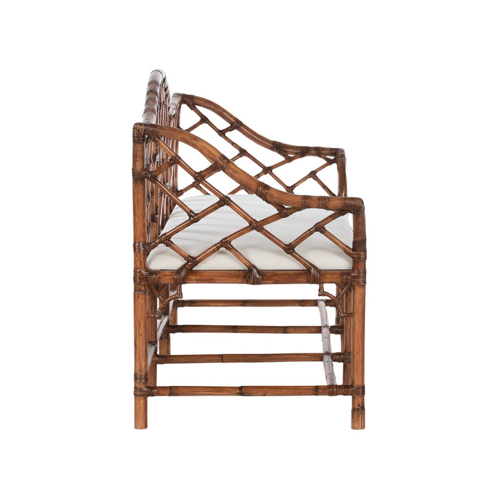 Chippendale Bamboo Settee - Brown