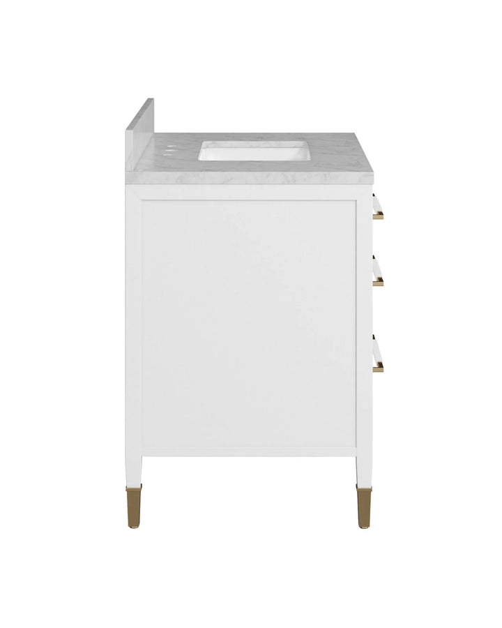 Verona 36" White Vanity with Rectangular Undermount Sink