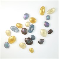 S/5 Glass Wall Gems - Amber w/ Gold