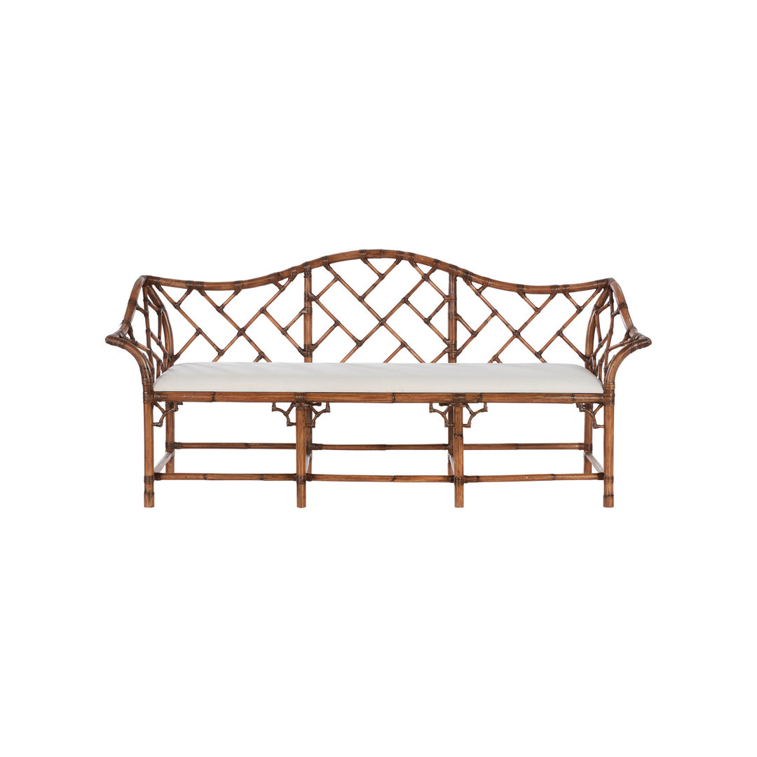 Chippendale Bamboo Settee - Brown