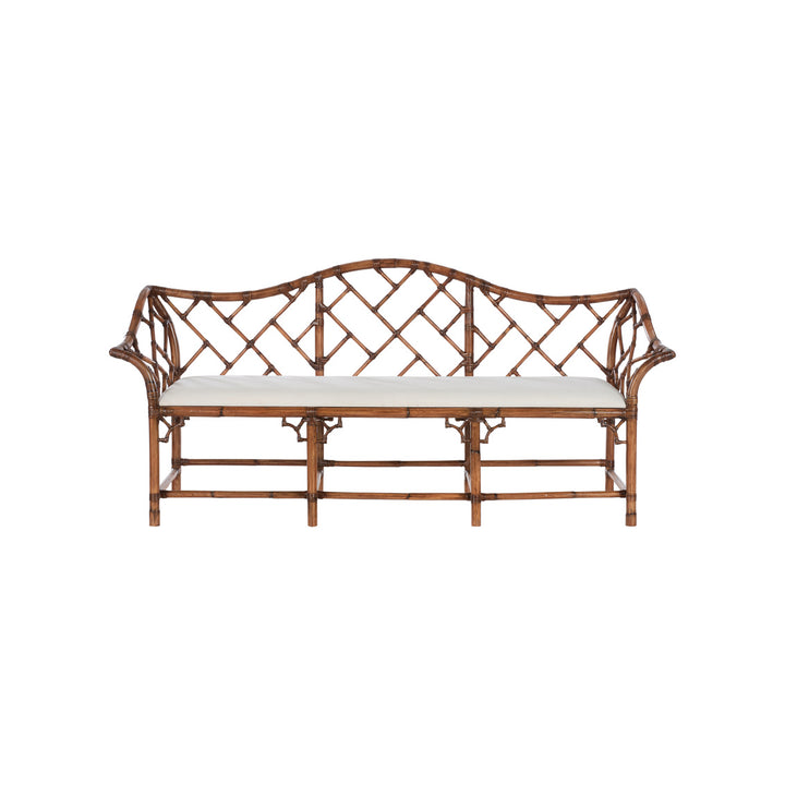 Chippendale Bamboo Settee - Brown