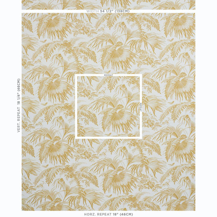 Toile Tropique Wallpaper - Gold  5011480