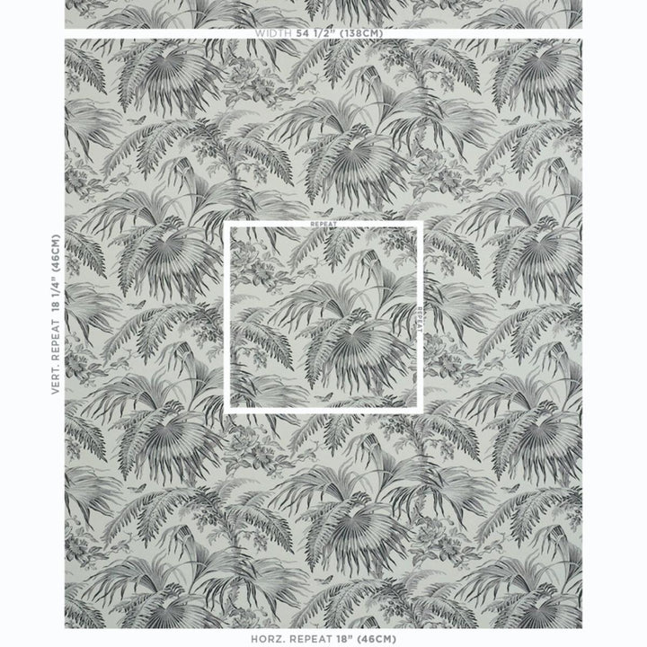 Toile Tropique Wallpaper - Black  5011481